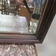Large beveled mirror, simple wooden frame