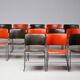 Chairs 40/4 by David Rowland - Red and Brown, Vintage 1970s, Made in the USA