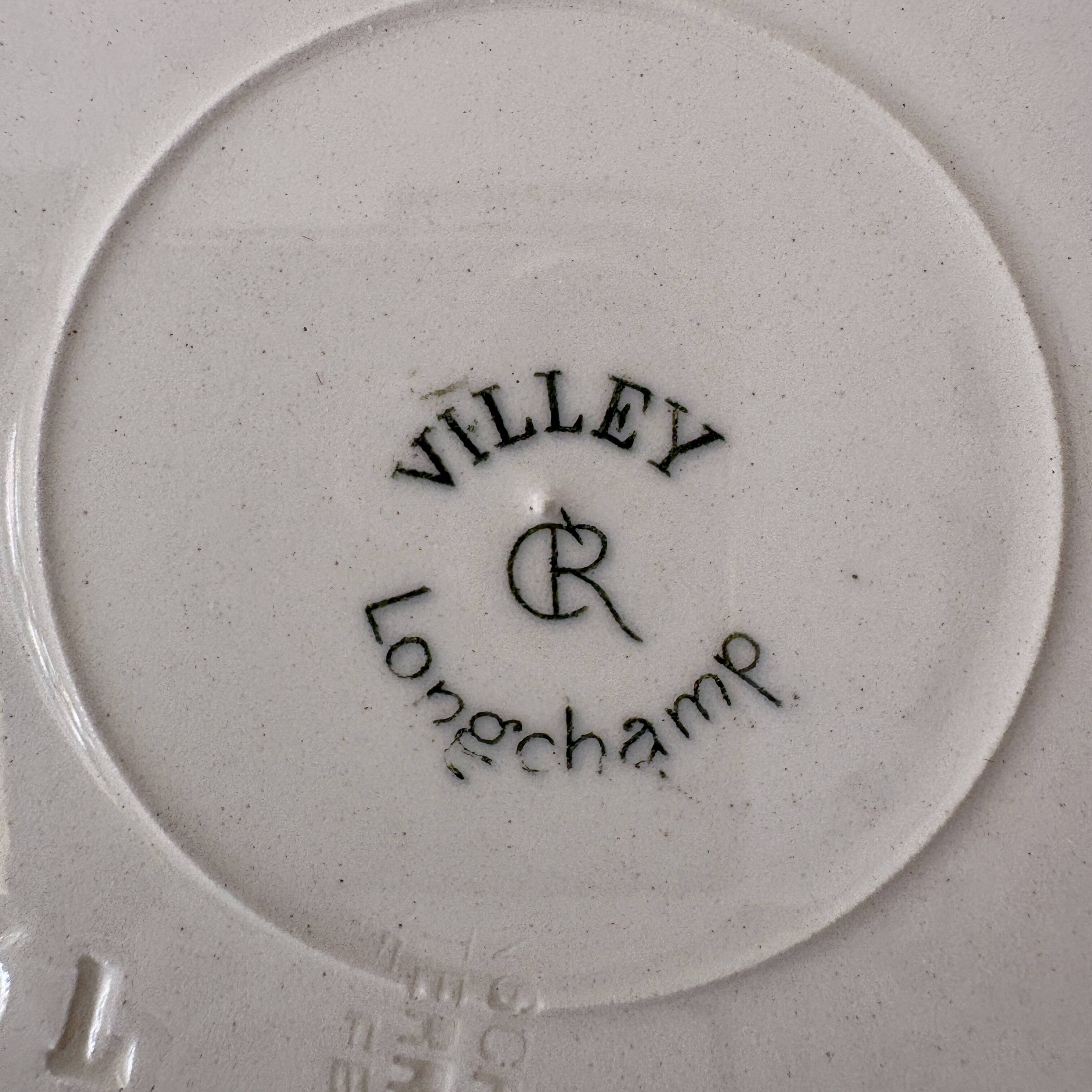 Set of 8 antique deep plates in ironstone, Villey de Longch.