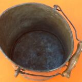 Jouet ancien de poupée seau à charbon zinc galvanisé hauteur : 130mm