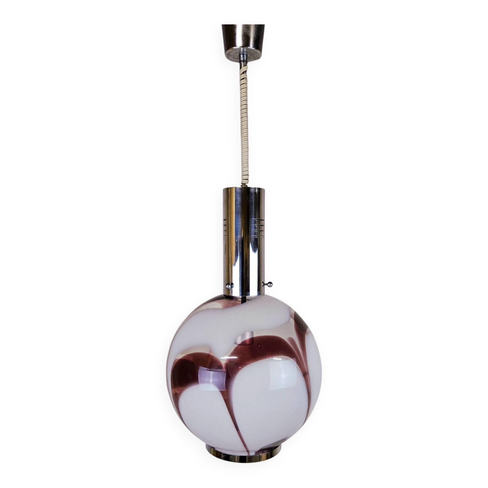 Vintage Italian design glass Carlo Moretti Murano pendant lamp