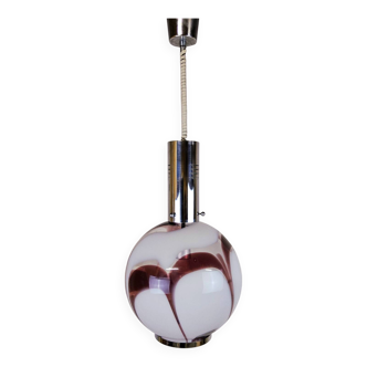 Vintage Italian design glass Carlo Moretti Murano pendant lamp