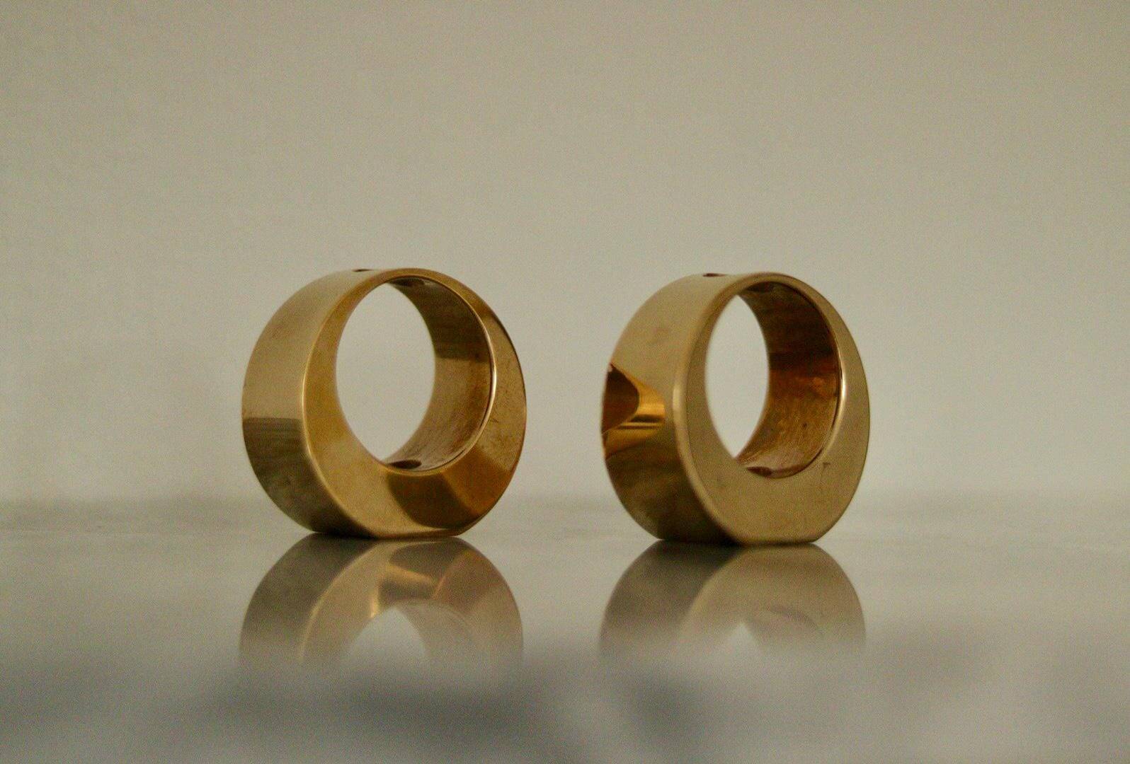 Pair of Swedish brass candlesticks from the mid-century by Arthur PE, Kolbäck.