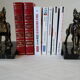 Dog bookends in black marble