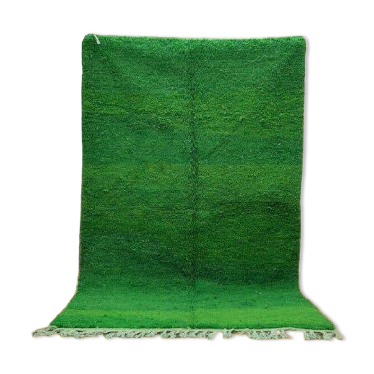 Handmade pure wool Moroccan rug, green, size 1.5/2.5 m.