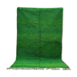 Handmade pure wool Moroccan rug, green, size 1.5/2.5 m.