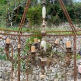 Chandelier with 3 cherubs in bronze and alabaster