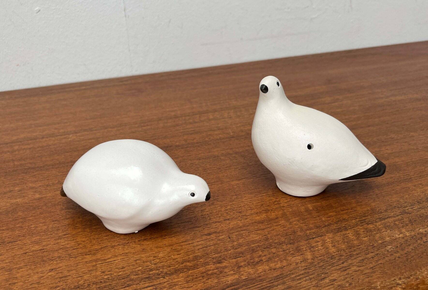 Vintage handmade ceramic bird whistles Riekko by Punainen Paja and Lintupaja, Finland, 1970s, set of 2.