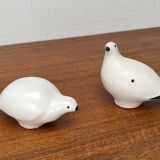 Vintage handmade ceramic bird whistles Riekko by Punainen Paja and Lintupaja, Finland, 1970s, set of 2.