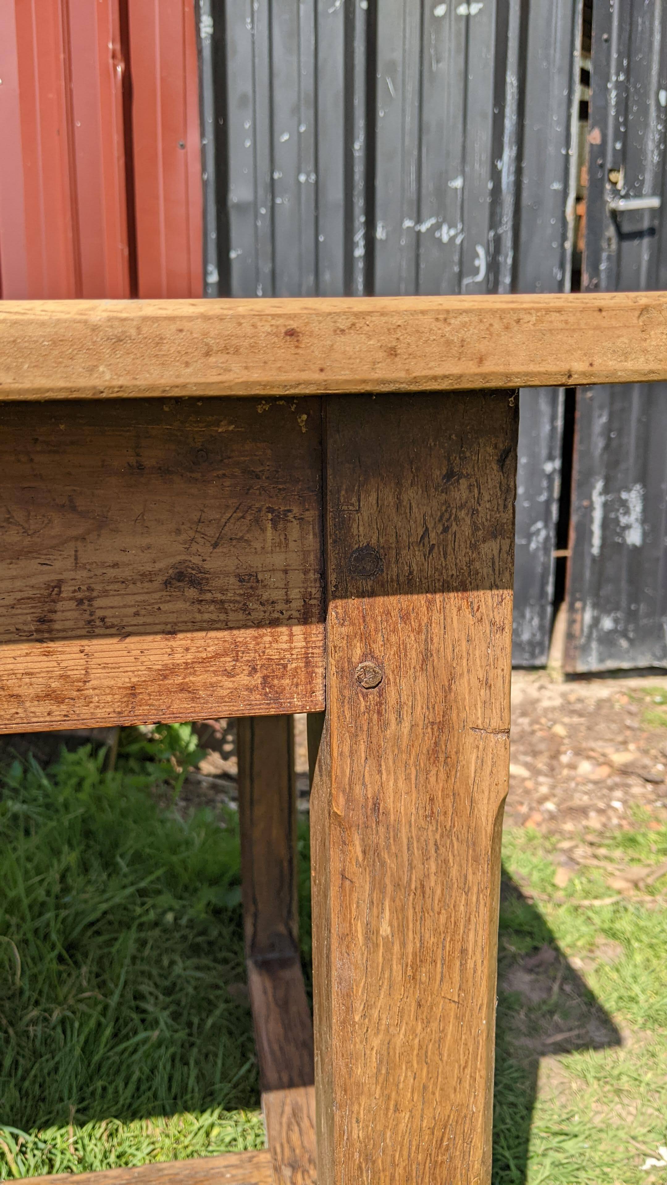 Old farmhouse table with drawer