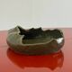 Vintage ceramic asymmetrical bowl in olive green