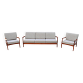 Eugen Schmidt Soloform vintage teak sofa and 2 armchairs
