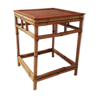 Vintage rattan table