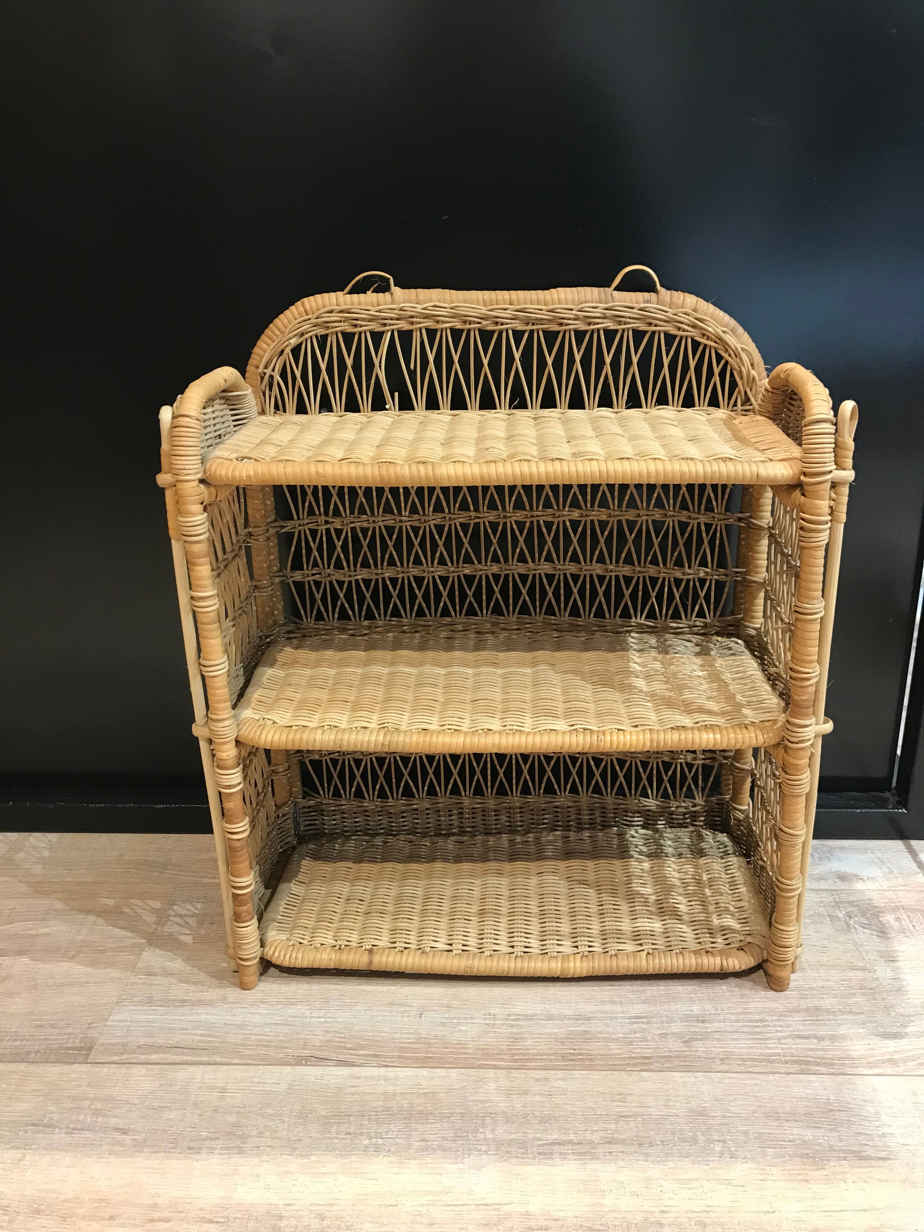 Rattan shelf