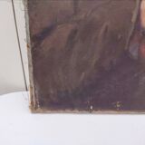 Portrait of grandfather, oil on canvas, L. Lambert, vintage