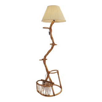 Lampadaire en rotin, années 60