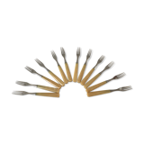 Set of 8 forks with horn dessert 60s
