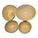 Set of 4 hand-painted bamboo salad bowls