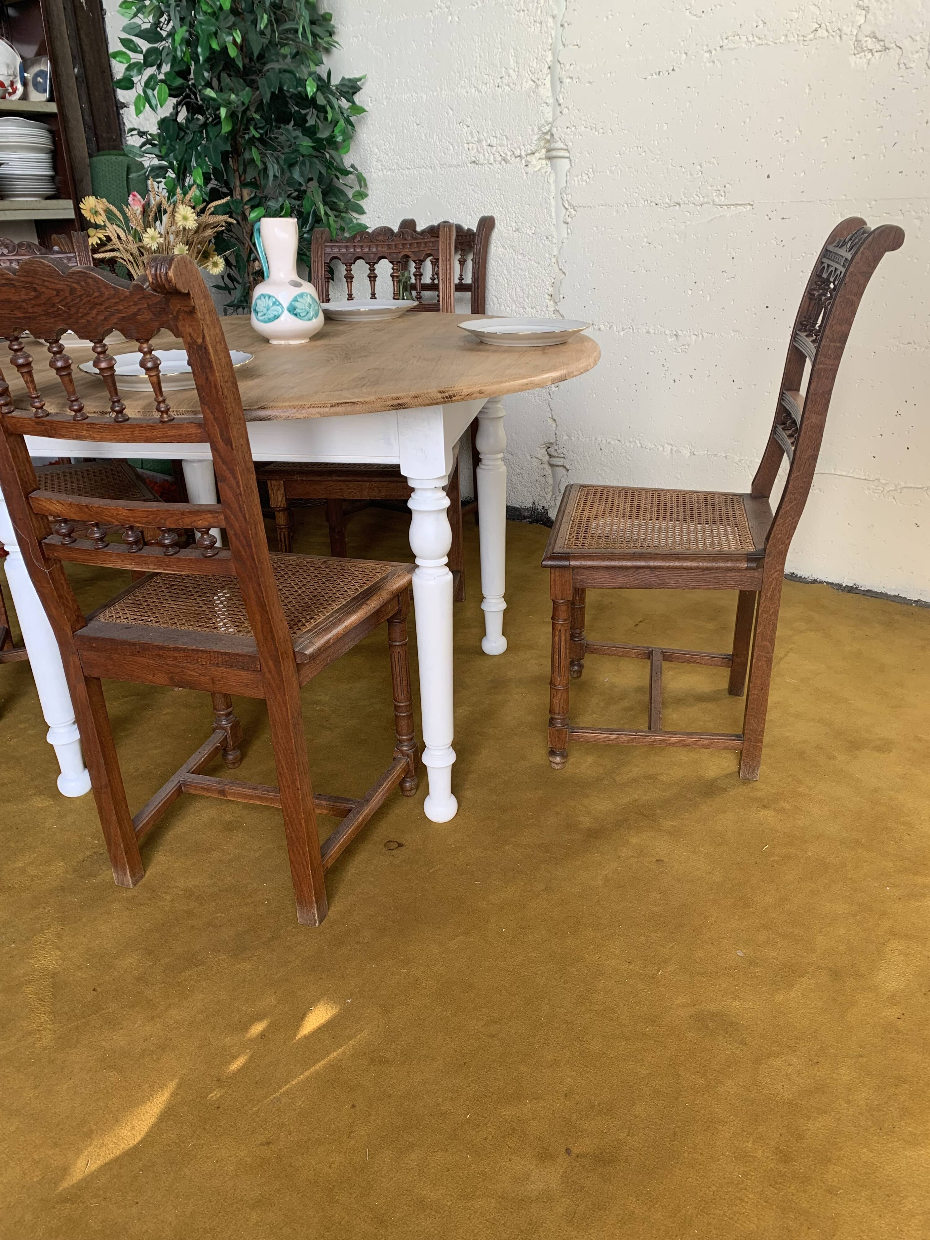 Round raw wood table