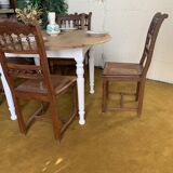 Round raw wood table