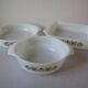 Set of 3 old Anchor Hocking USA dishes floral decor kitchen party table