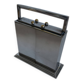 Vintage 1930s cigarette dispenser in chrome-plated brass - 13 x 11 cm