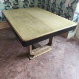 Table à manger Art Déco à rallonge verni 2 tons