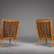 Fauteuils vintage en merisier et laine de Knoll Antimott, années 1950-1960, lot de 2