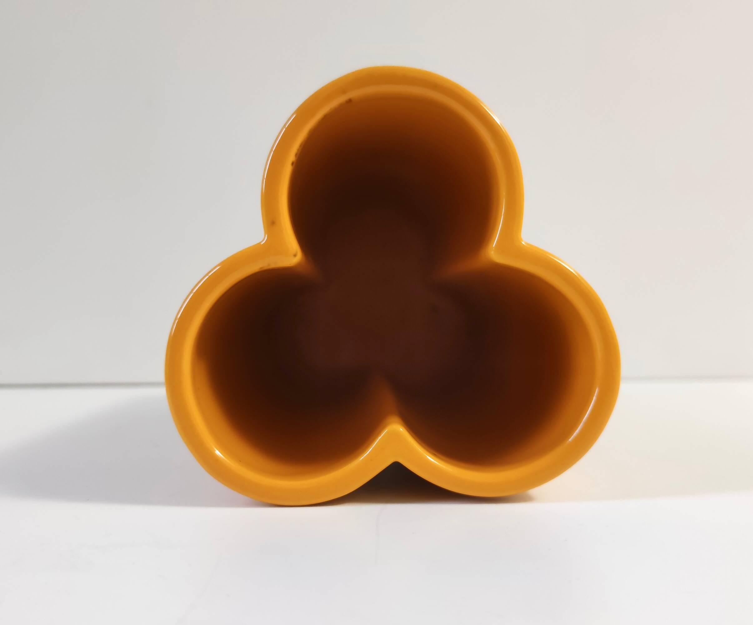 Postmodern Orange Yellow Glazed Ceramic Vase, Italy