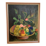 Still life painting oil on canvas signed