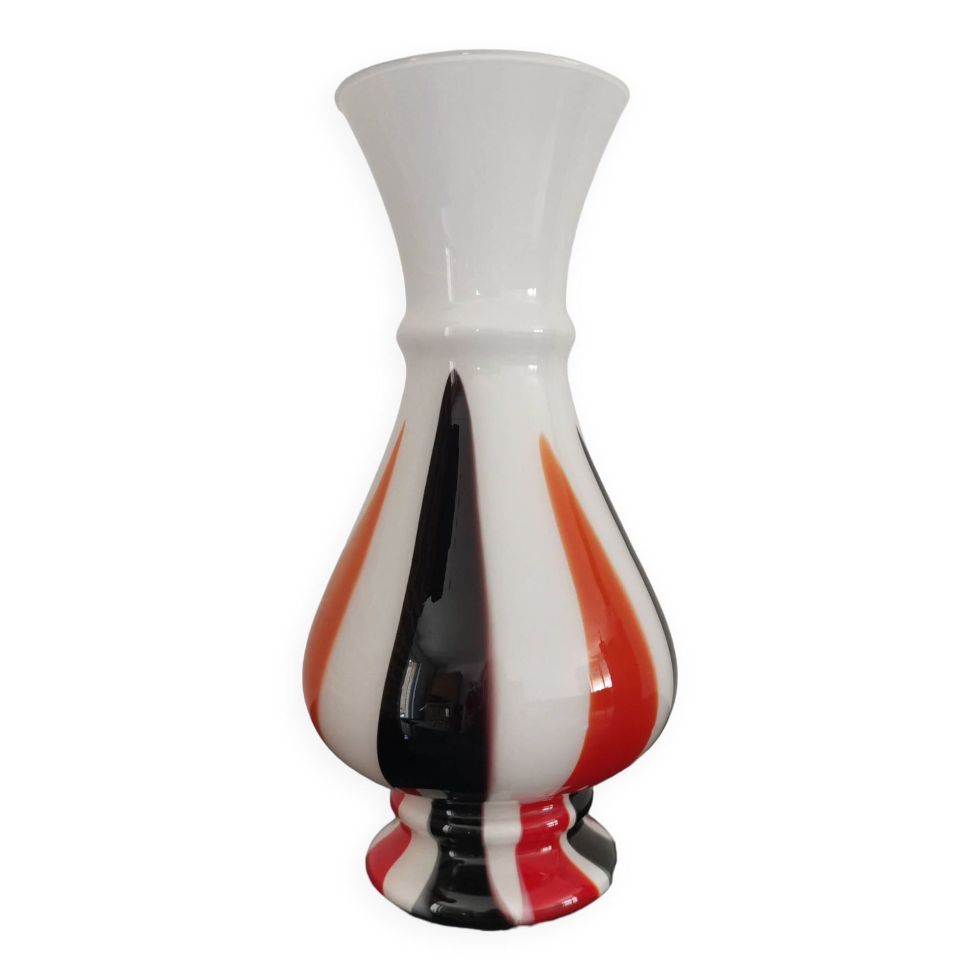 Vintage Italian pop art blown soliflore vase from the 70s in opaline