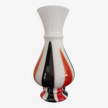 Vase soliflore soufflé italien pop art vintage des années 70 en opaline
