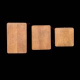 Set of three antique nesting tables in solid oak – cabriole legs
