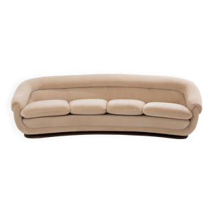 Canapé noyer et velours - 1940s