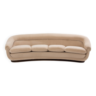 Walnut and mohair velvet sofa by Isa Bergamo, 1940s