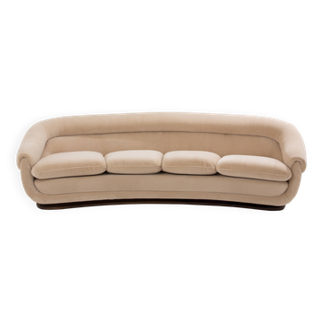 Walnut and mohair velvet sofa by Isa Bergamo, 1940s