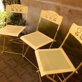 Folding metal garden chairs