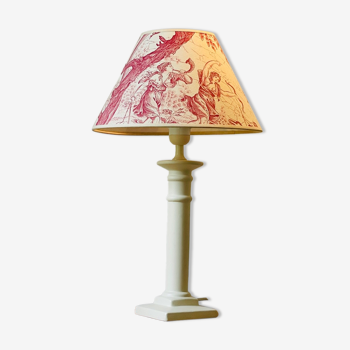 Lampe de table en plâtre beige années 90