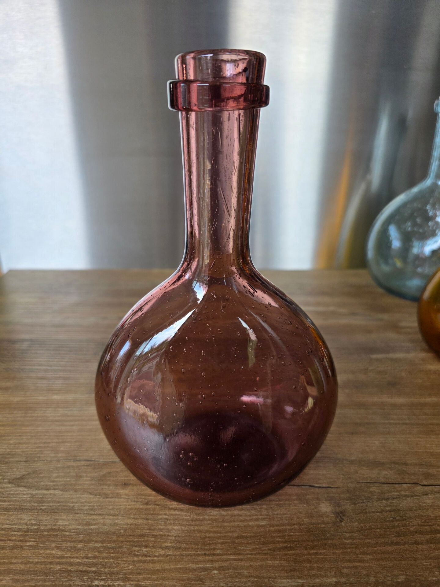 Lot 3 carafes / flacons verre bullé de Biot