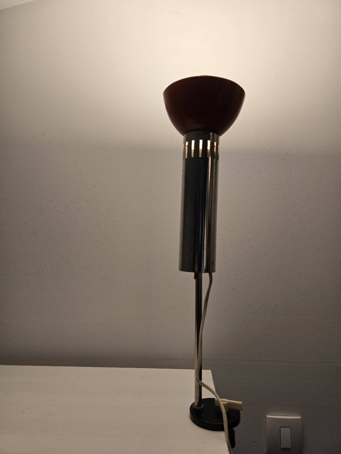 Lampe de bureau chromée Space Age, années 70