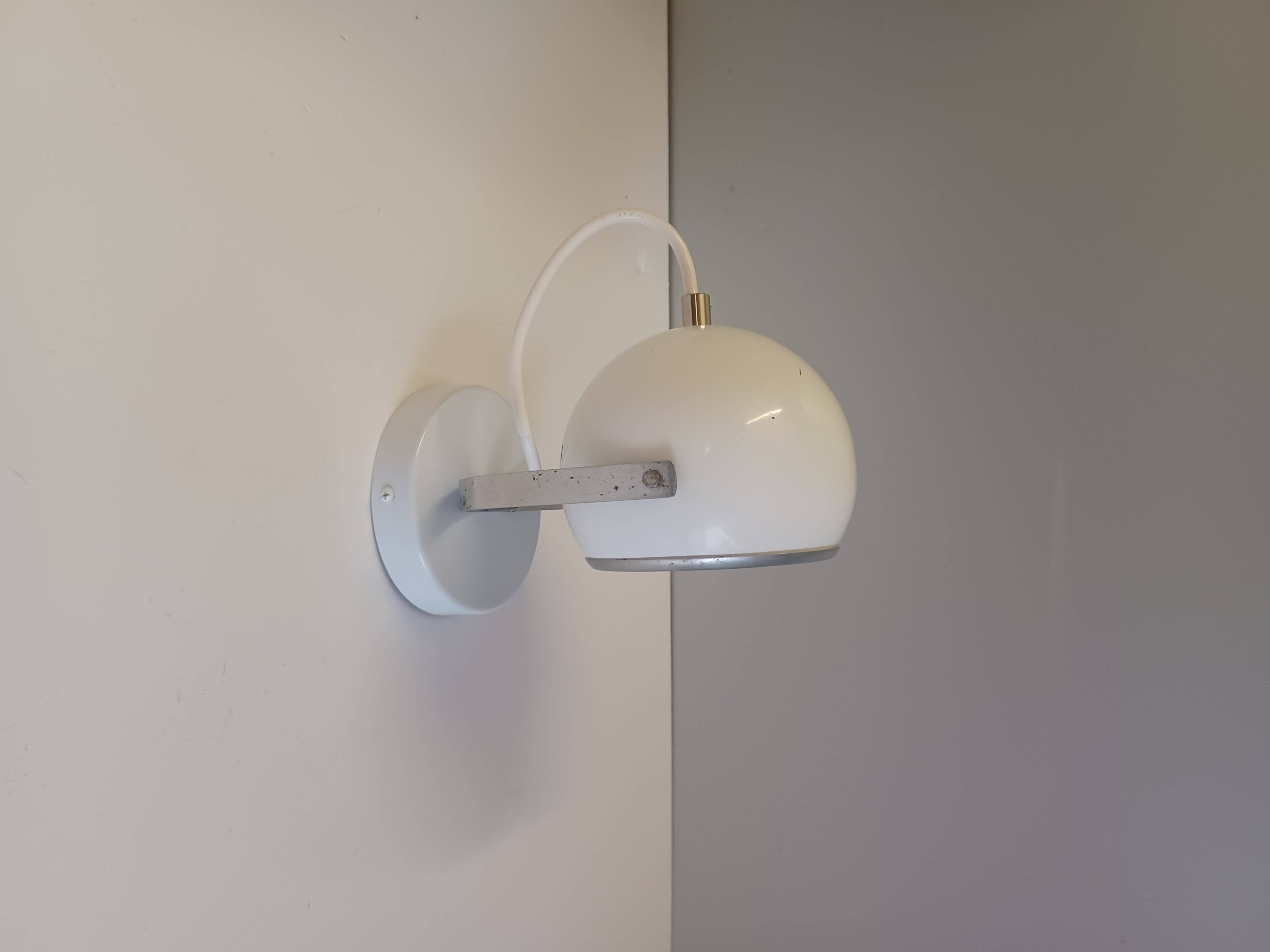 Wall lamp - Eye Ball - Space Age - Glossy White - 1970