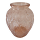 Vase en verre rose moulé – Style Art Déco 1930s