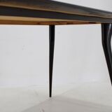 1950s Italian Dining Table in Ico Parisi Style with Glass Top