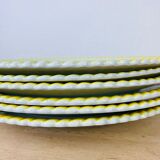 Set of 6 flat plates vintage earthenware