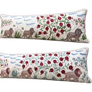 Set of 2 vintage embroidered cushion covers 45x137 cm