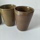 5 speckled stoneware cups from digoin (gp digoin) in brown, 1970s.