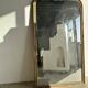 Large gilded mirror 19th century rounded corners mercury glass Louis XVI style