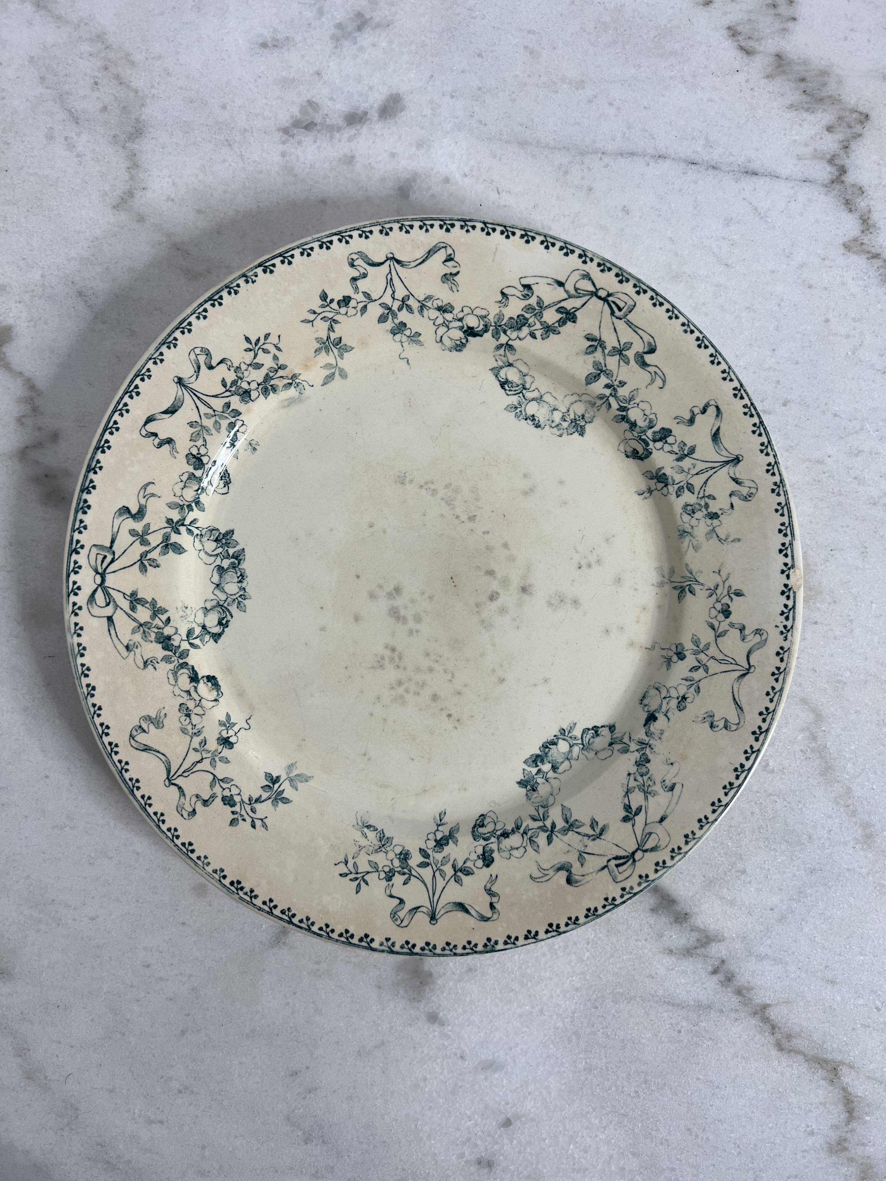 Set of 9 Terre de Fer flat plates - Sarreguemines U&C Mozart