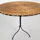 Side table in rattan and wrought iron, France, 1970s