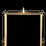 Miroir mural Hollywood Regency en laiton doré - 70 x 46 cm